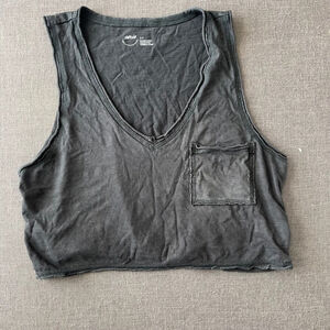 Aerie small dark gray crop top tank top